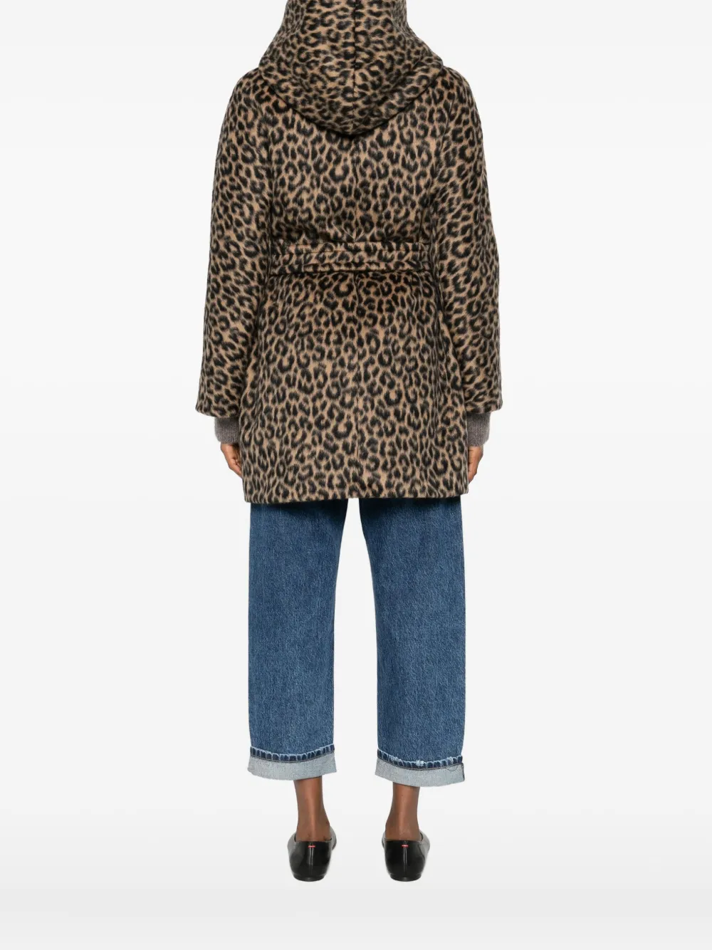 Tagliatore Jas met dubbele rij knopen en dierenprint Zwart