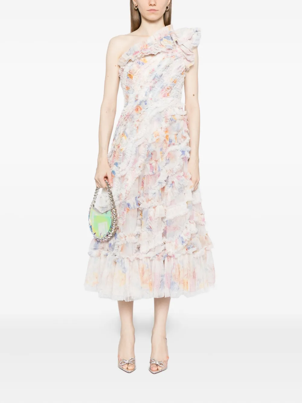 Needle & Thread Mariannes asymmetrische jurk - Wit