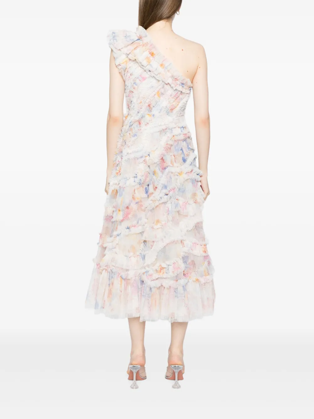 Needle & Thread Mariannes asymmetrische jurk Wit