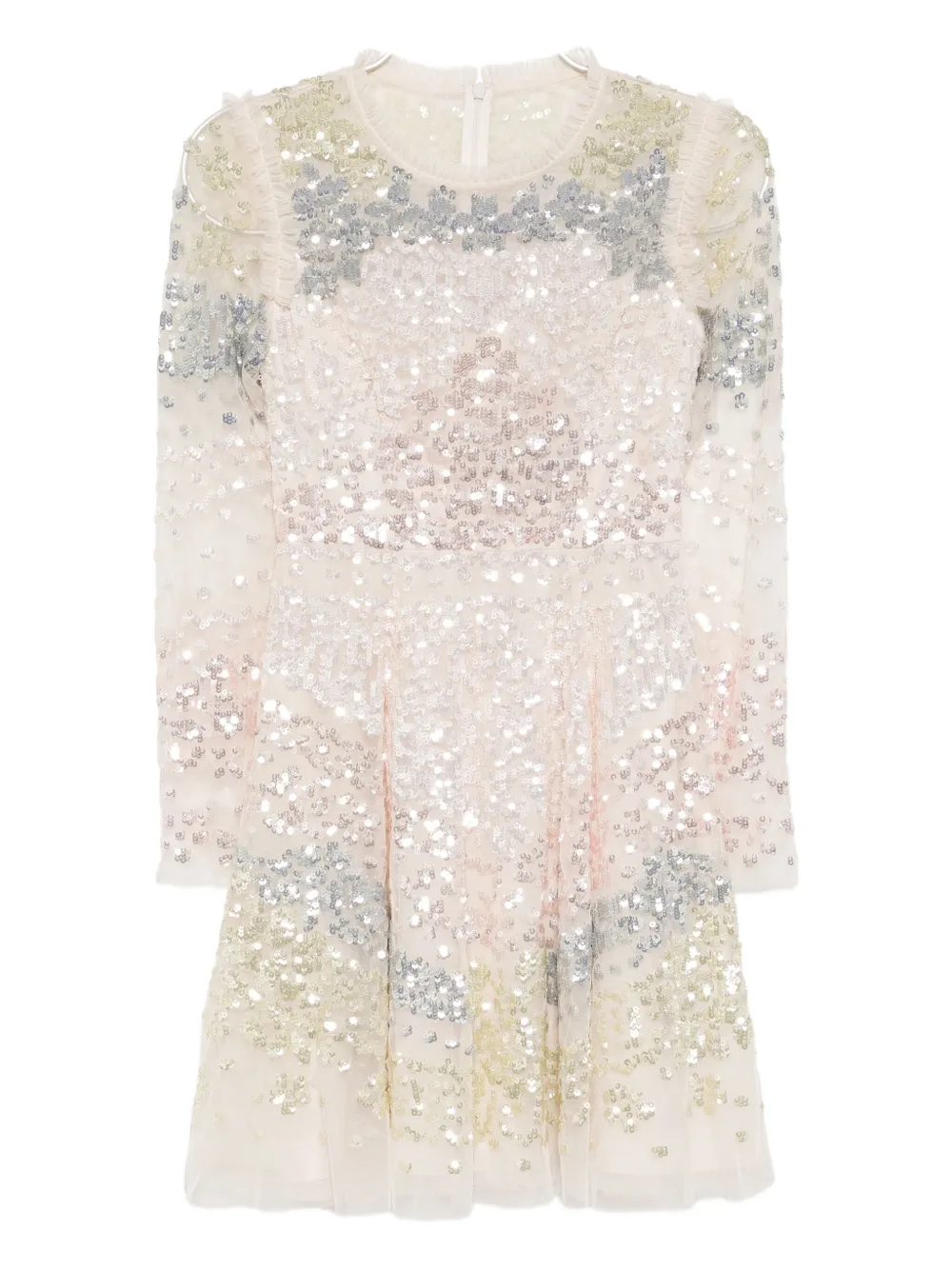 Needle & Thread Angeline Mini Dress In Gray