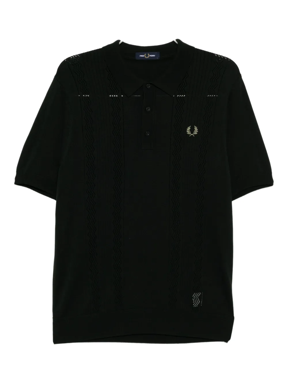 Fred Perry Knitted Polo Shirt In Black