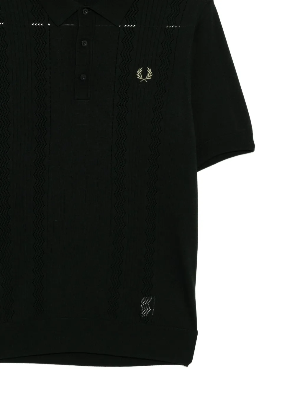 Fred Perry Gebreid poloshirt Zwart