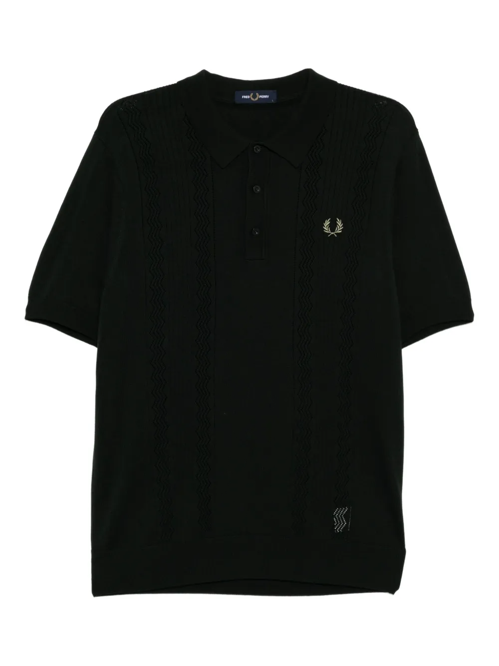 Fred Perry Gebreid poloshirt Zwart