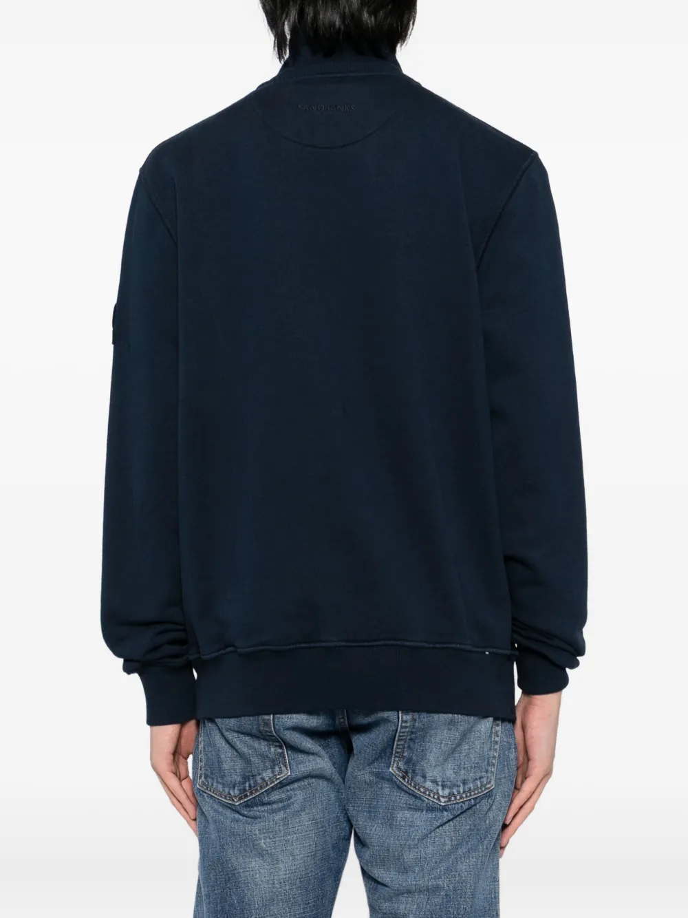 SANDBANKS Sweater met logo-badge Blauw