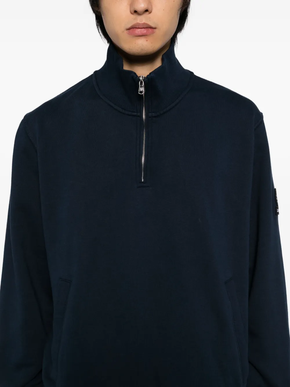 SANDBANKS Sweater met logo-badge Blauw