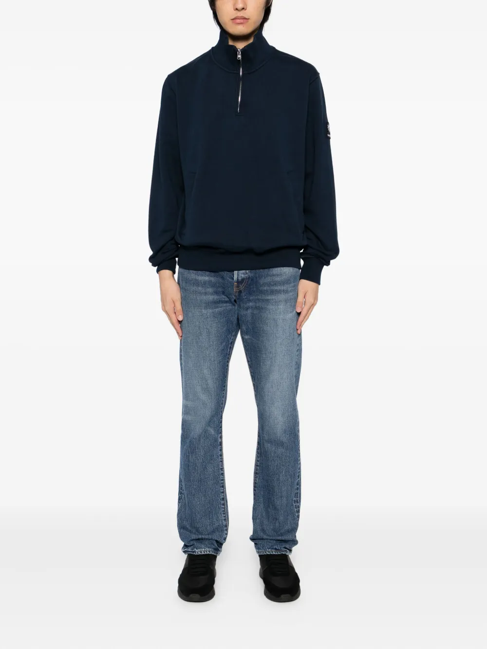 SANDBANKS Sweater met logo-badge - Blauw