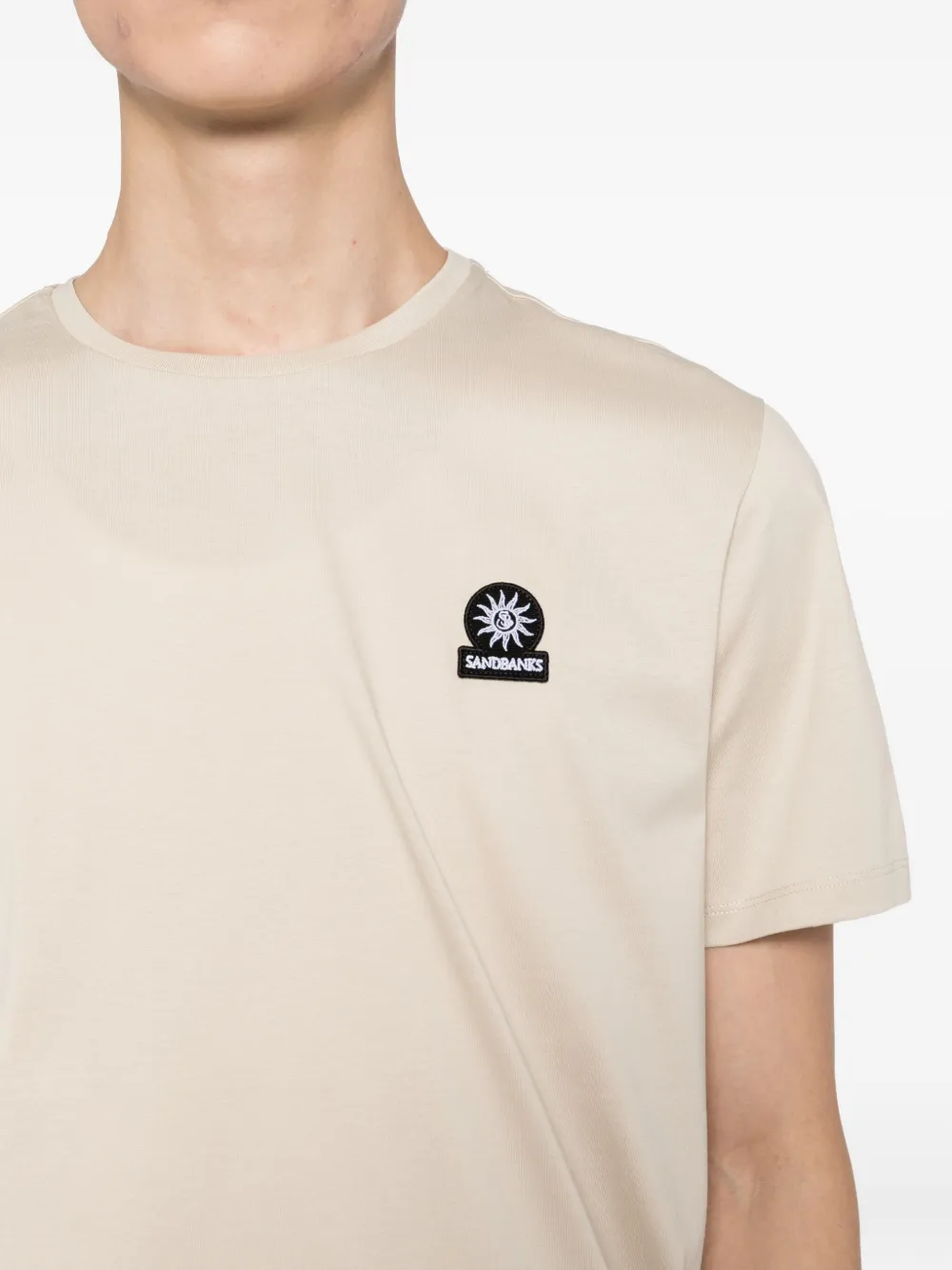 SANDBANKS T-shirt met logopatch Beige