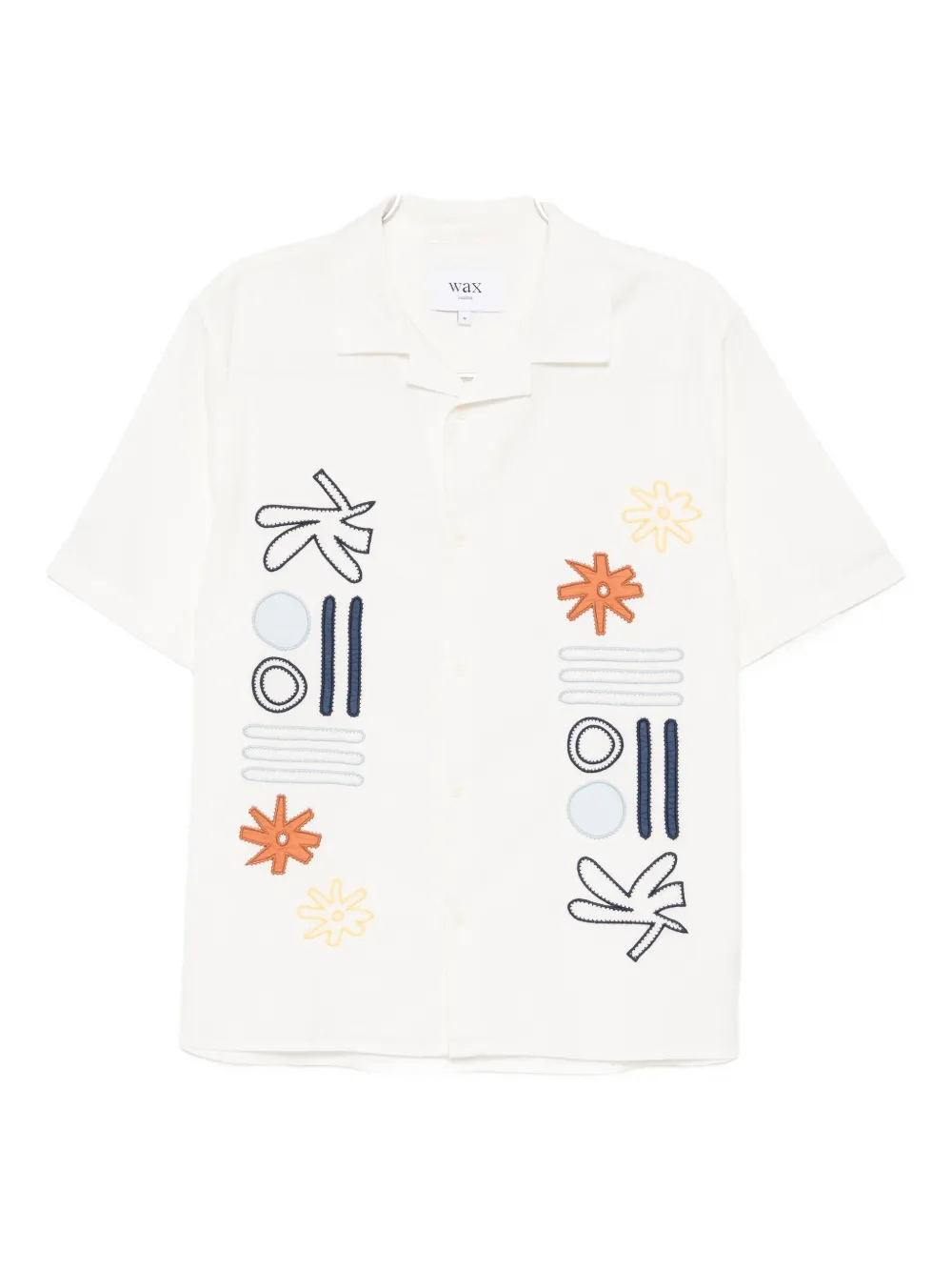 Wax London Didcot Abstract Short Sleeve Shirt In White
