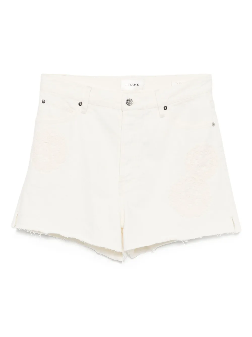 Frame Crochet Dare Shorts In White