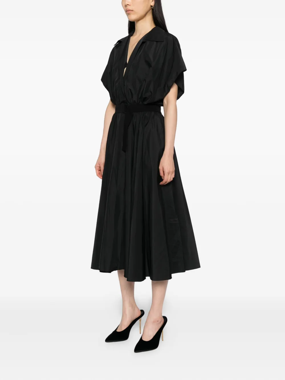 Norma Kamali Flared blousejurk Zwart