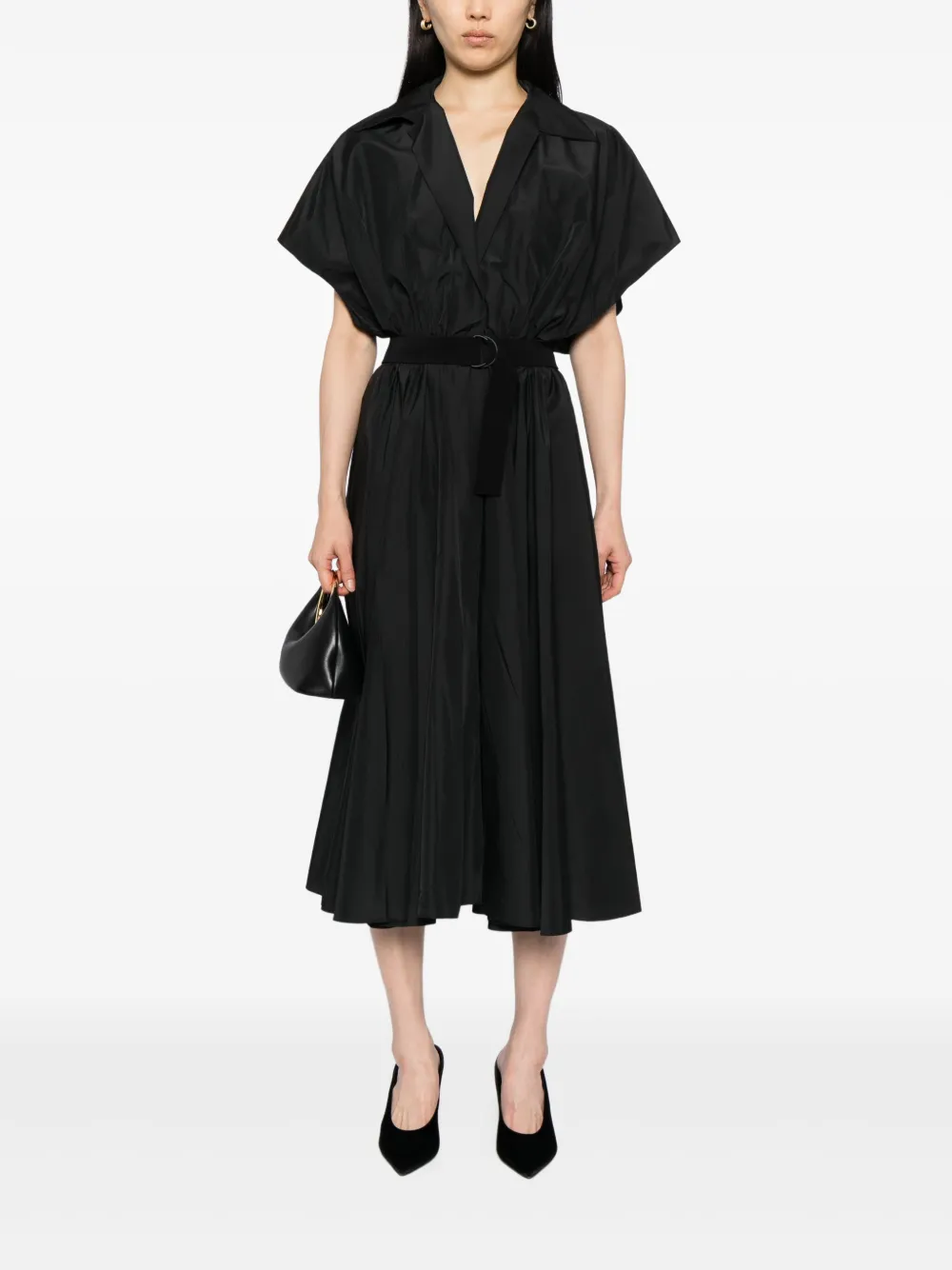 Norma Kamali shirt flared dress - Zwart