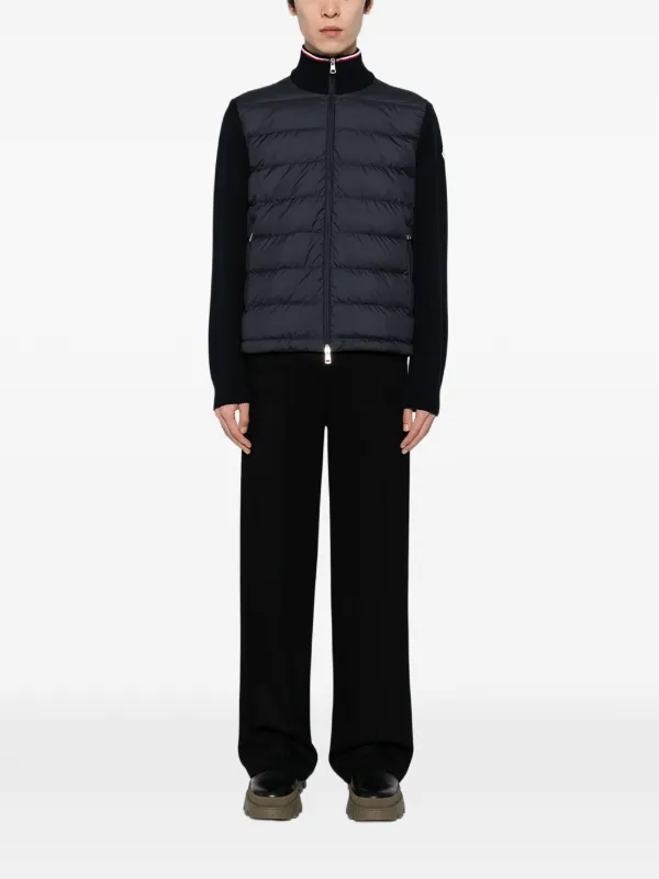 Moncler キルティング ニットジャケット | ブルー | FARFETCH JP