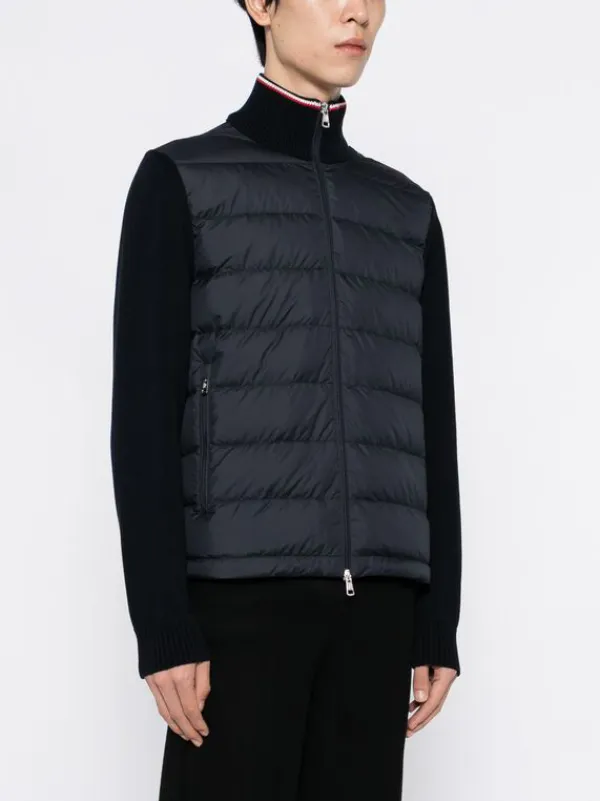 Moncler キルティング ニットジャケット | ブルー | FARFETCH JP