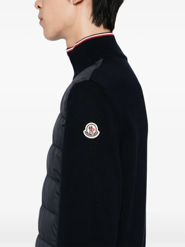 Moncler キルティング ニットジャケット | ブルー | FARFETCH JP