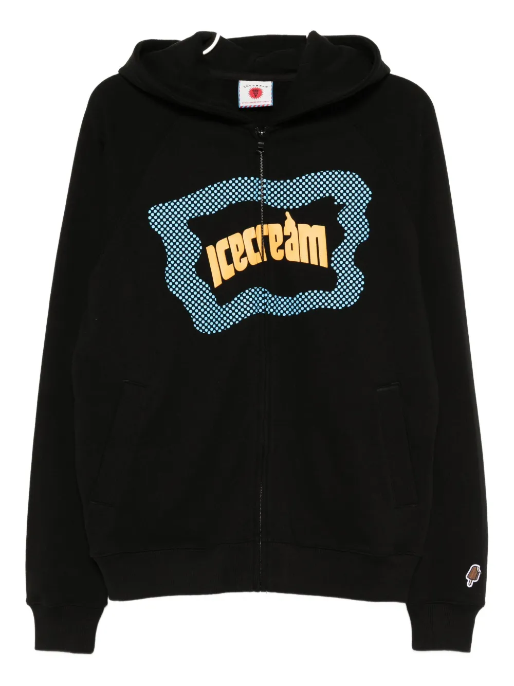 Icecream Logo-print Hoodie In Black