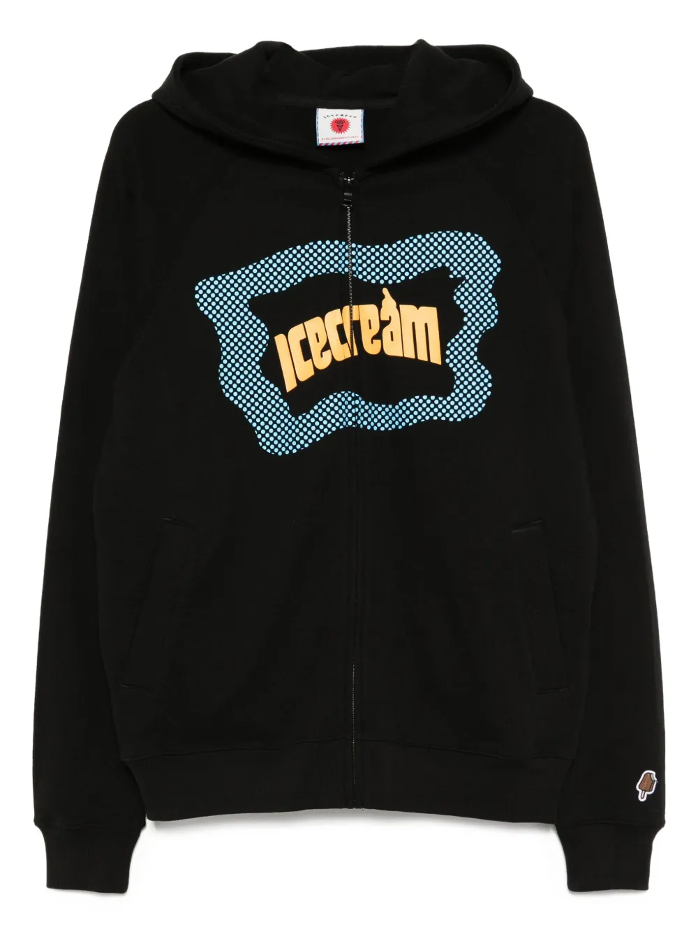 ICECREAM Hoodie met logoprint Zwart