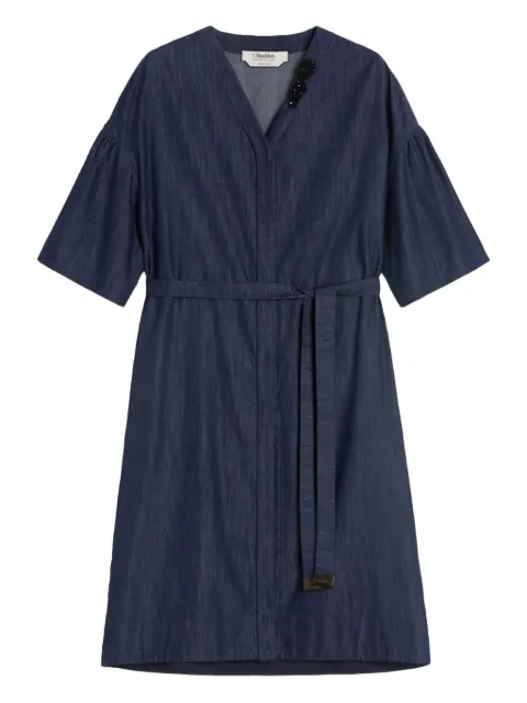 'S Max Mara embellished belt denim mini day dress