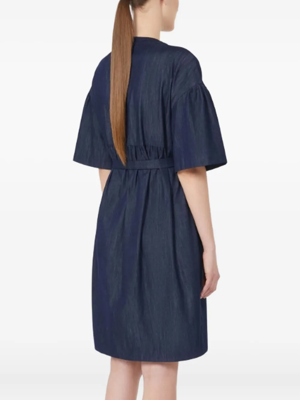 'S Max Mara Verfraaide denim mini-jurk met ceintuur Blauw