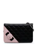 CHANEL Pre-Owned 2016-2017 Bicolor Quilted Lambskin Camellia Wallet on Chain crossbody bag - Pink