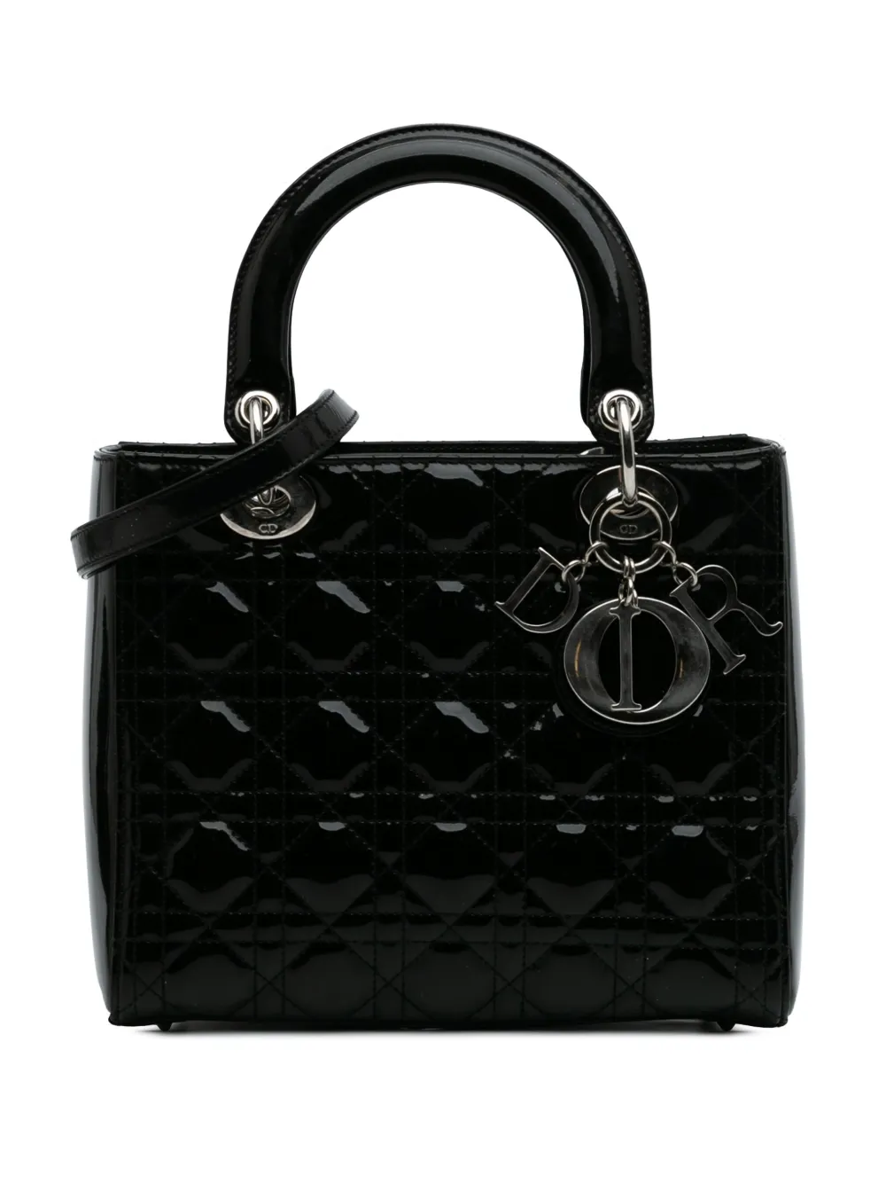 Christian Dior Pre-Owned 2014 Medium Patent Cannage Lady Dior satchel Christian Dior Pre-Owned 2014 Medium Patent Cannage Lady Dior satchel
