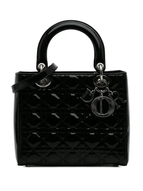 Christian Dior Pre-Owned 2014 Medium Patent Cannage Lady Dior satchel
