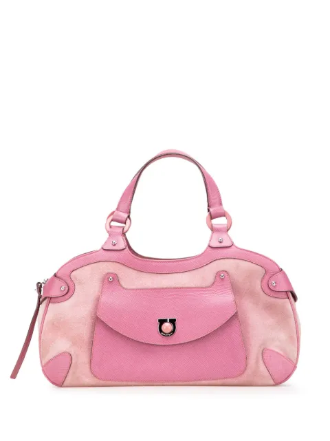 Ferragamo Pre-Owned 2021 Suede and Leather Gancini handbag