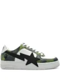 A BATHING APE® star-appliqué camouflage-pattern sneakers - White