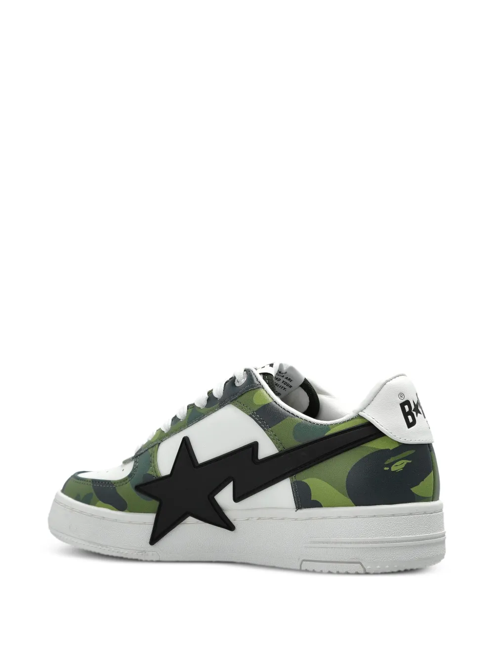 A BATHING APE Sneakers met camouflagepatroon en ster-applicatie - Wit