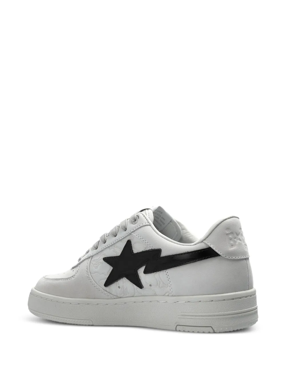 A BATHING APE Sta 4 star-embellished leather sneakers White