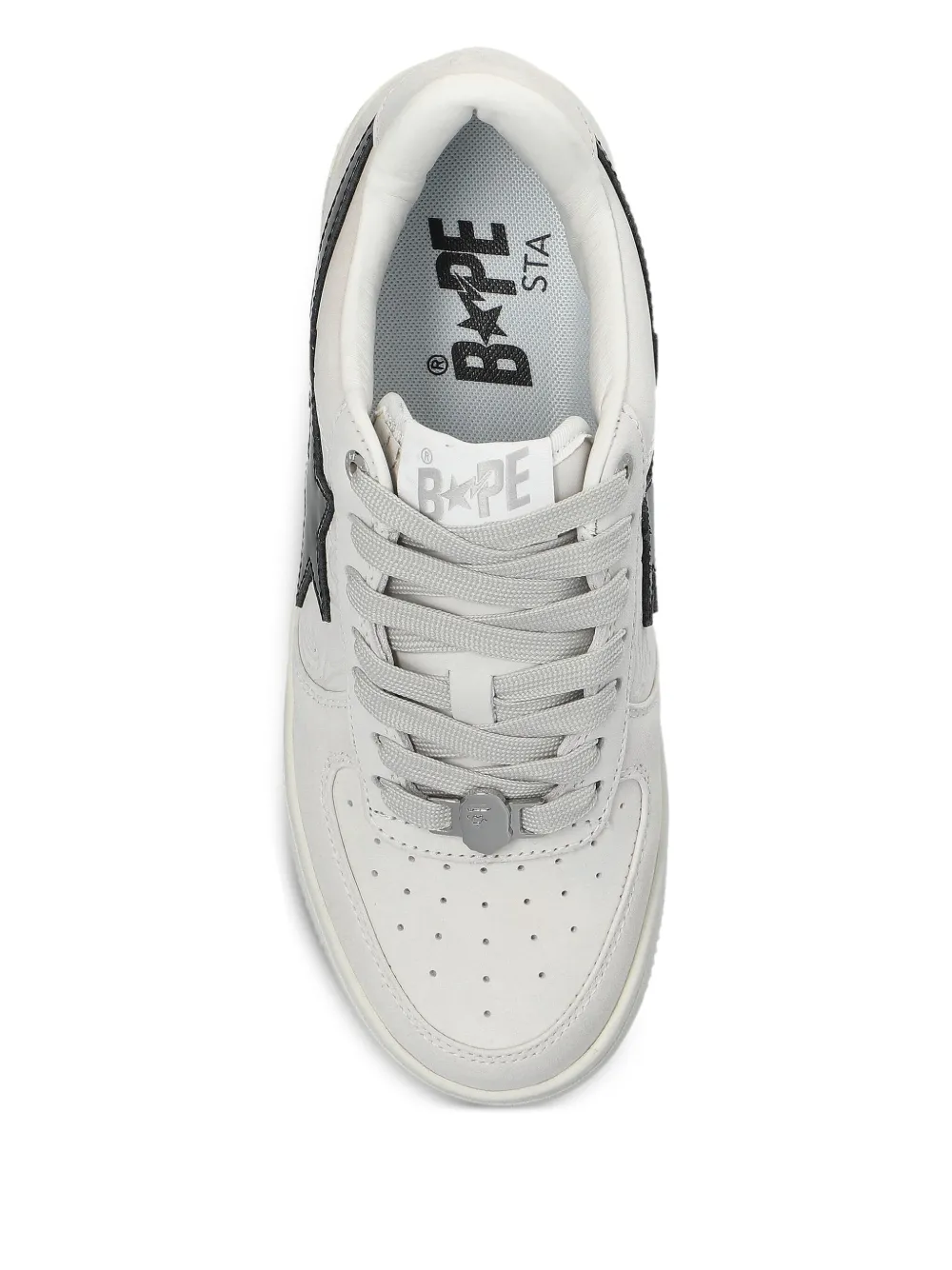 A BATHING APE Sta 4 star-embellished leather sneakers White