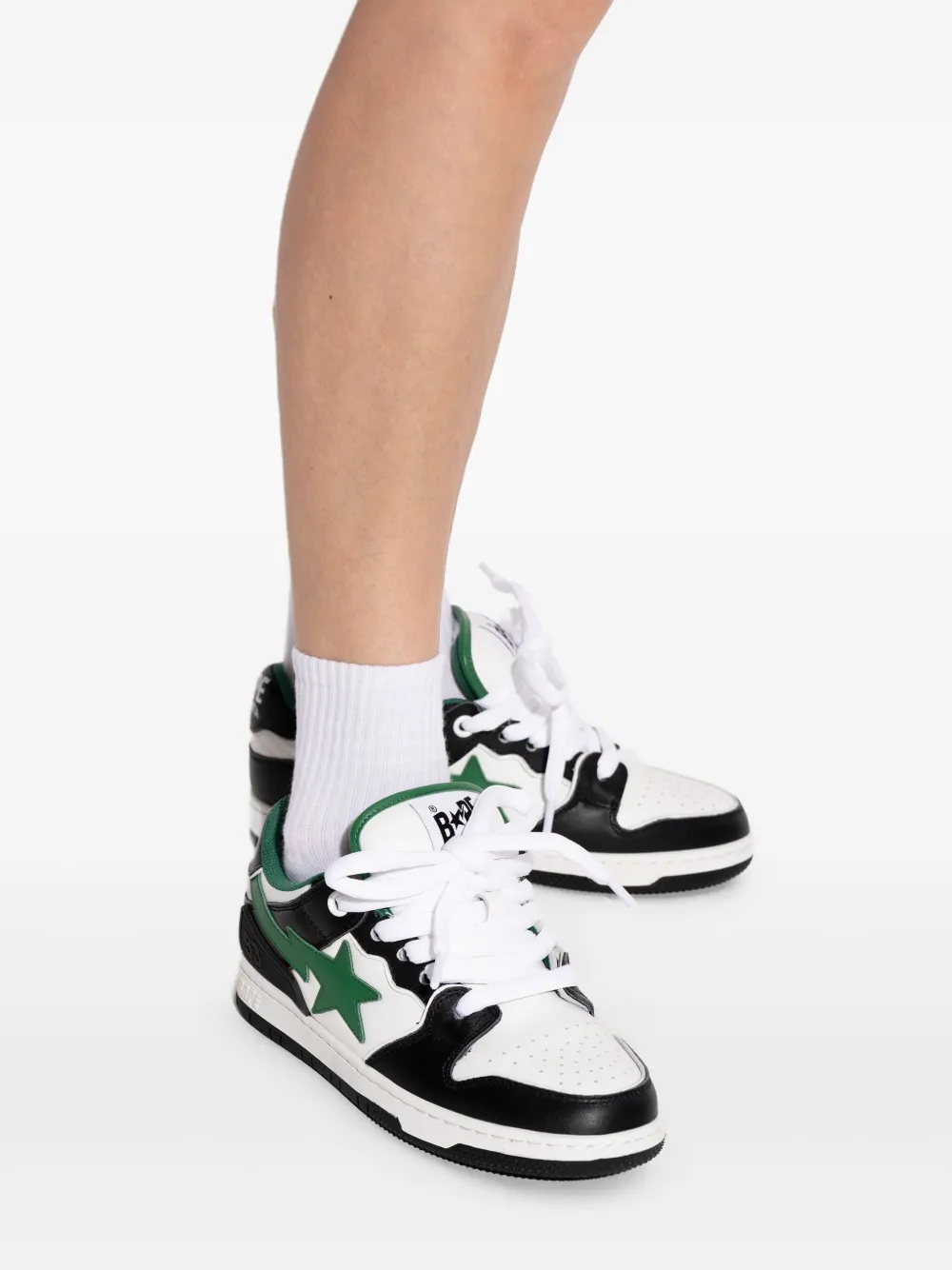 A BATHING APE star-appliqué sneakers BLACK