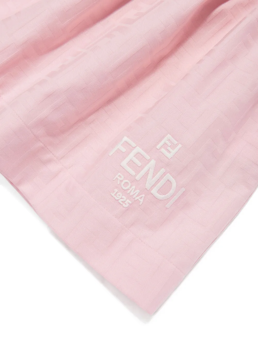 Fendi Elastic-waistband Ff-jacquard Midi Skirt In Pink