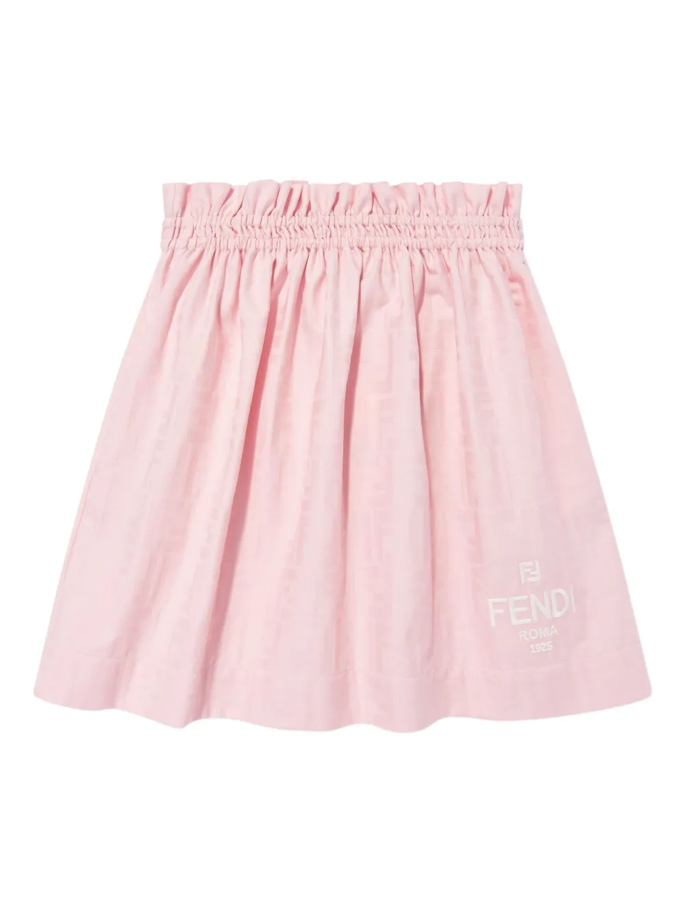 Fendi Kids Midi-rok met elastische tailleband en FF-jacquard Roze
