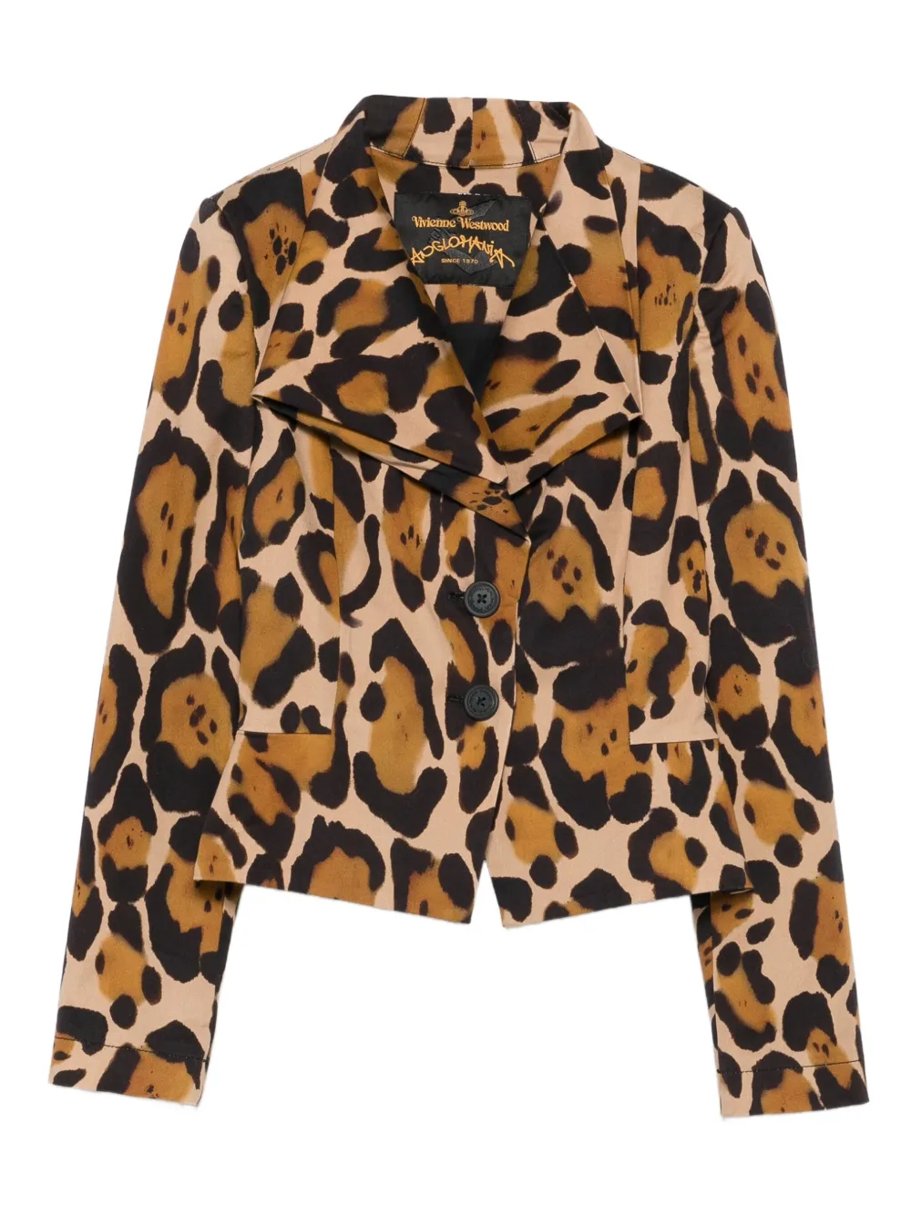 2017-2018 leopard-print cotton-blend jacket