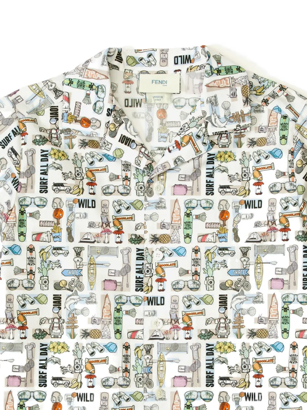 Fendi Kids Shirt met print Wit