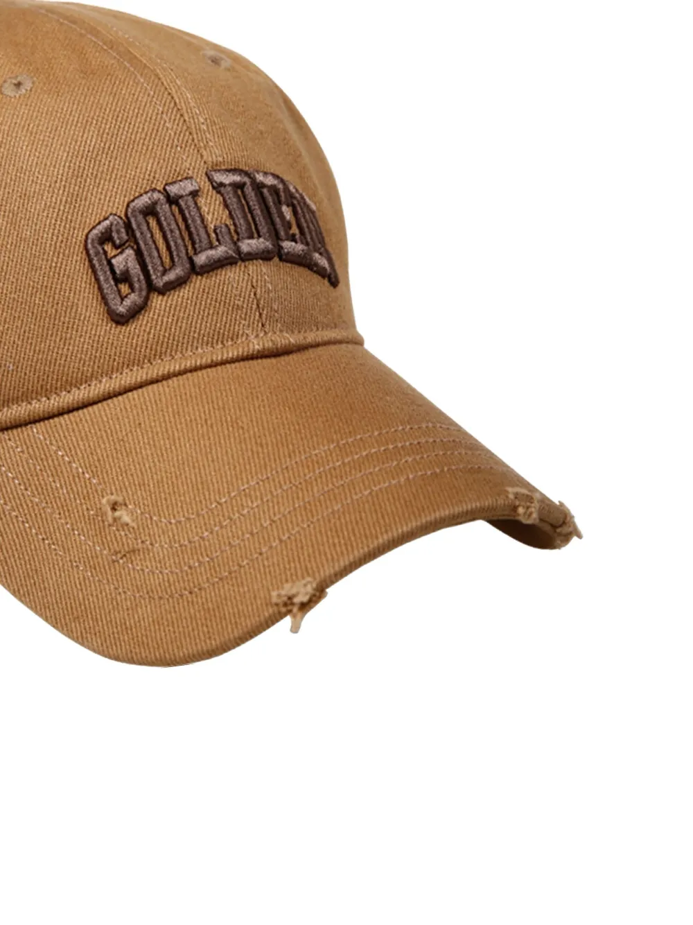 Golden Goose logo-embroidered distressed cap Beige
