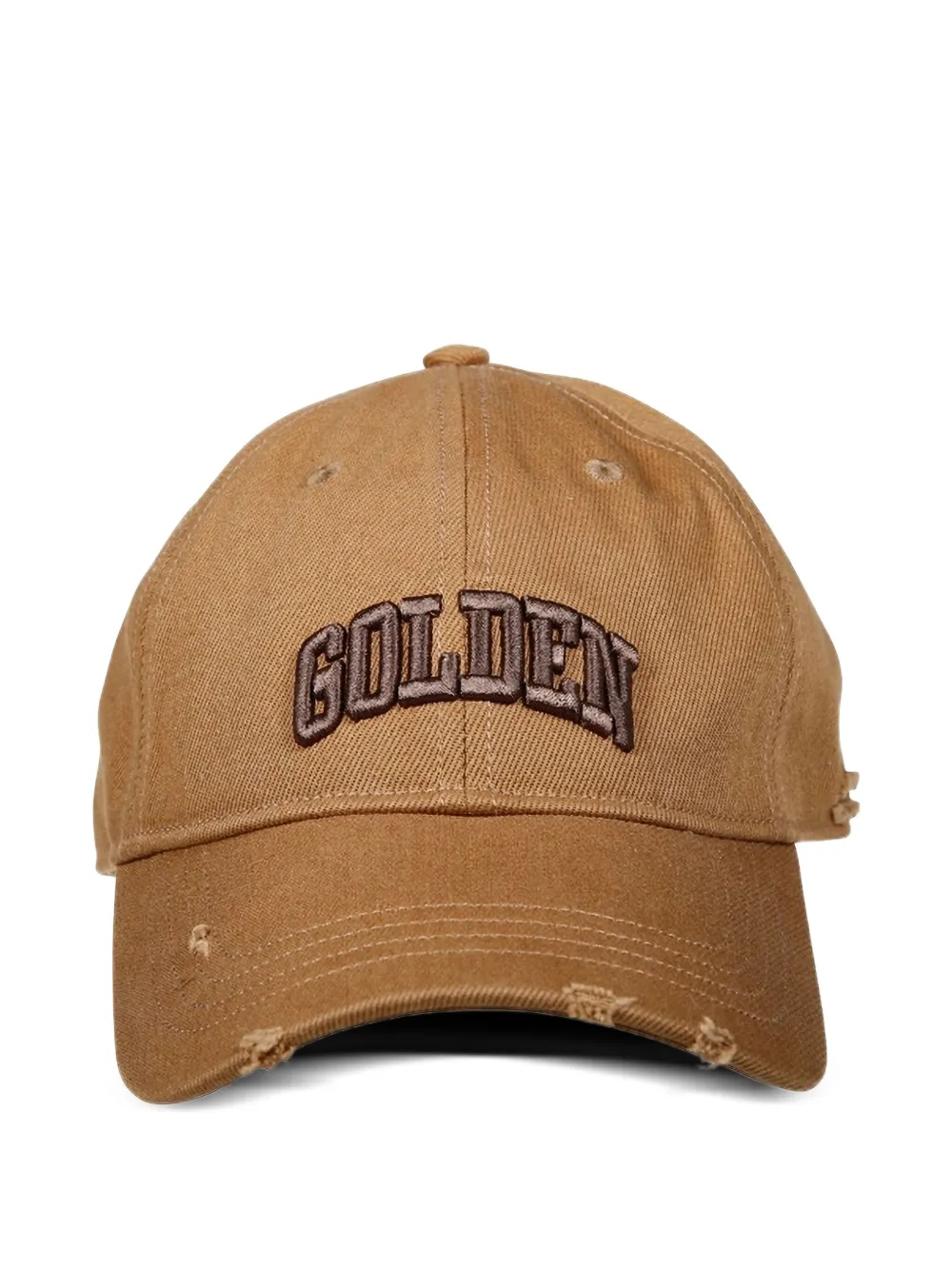 Golden Goose logo-embroidered distressed cap Beige