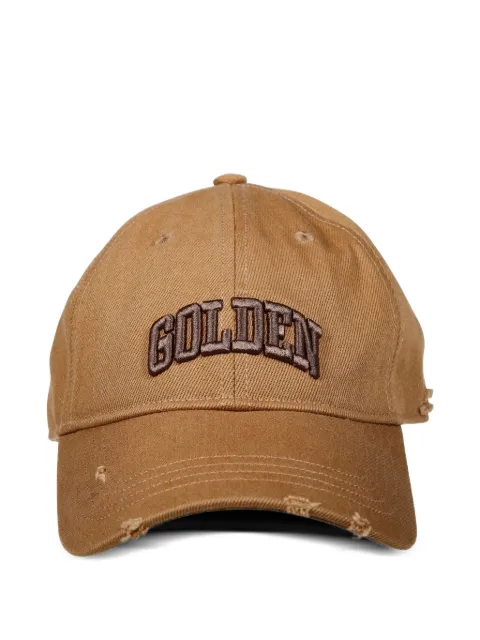 Golden Goose logo-embroidered distressed cap