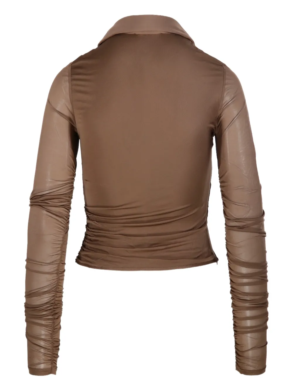 Max Mara Aiello blouse met ruches en kraag Bruin