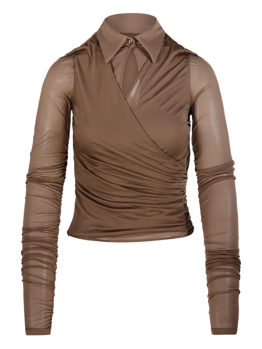 Max Mara Aiello ruched collared shirt Bruin