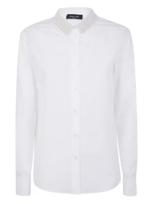 Brunello Cucinelli collar-trim long-sleeve Shirt | White | FARFETCH CA