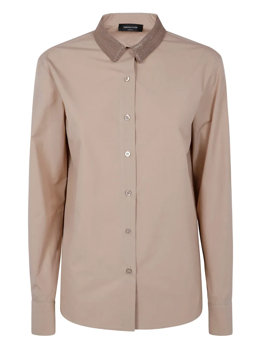 embellished-collar shirt