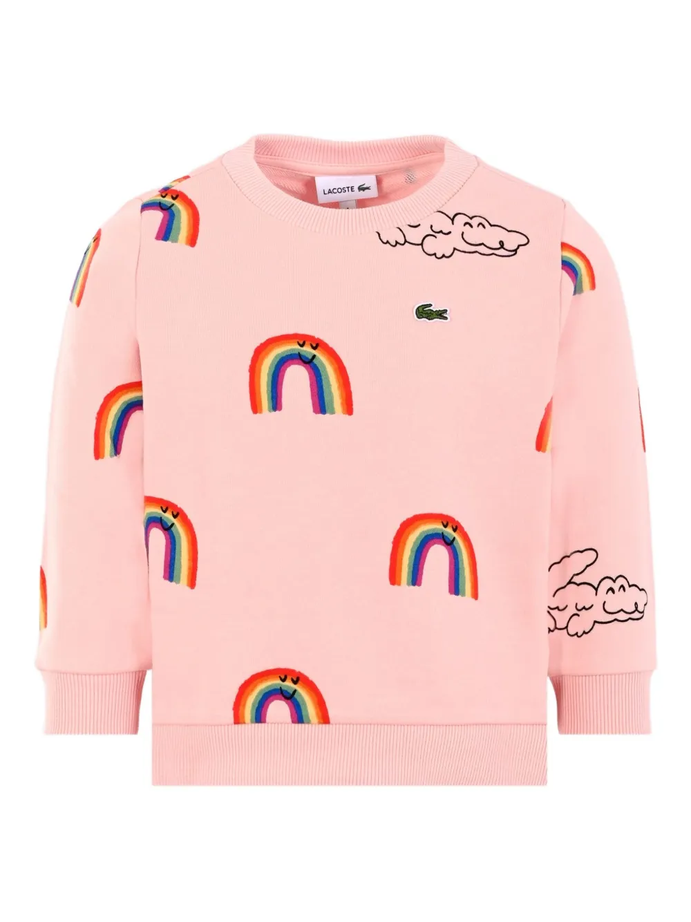 Lacoste Kids Sweater met regenboogprint Roze