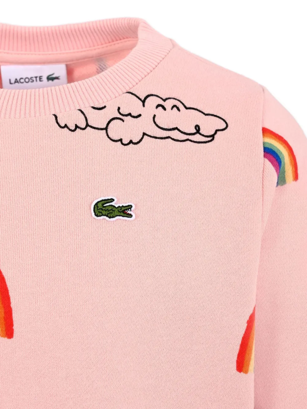 Lacoste Kids Sweater met regenboogprint Roze