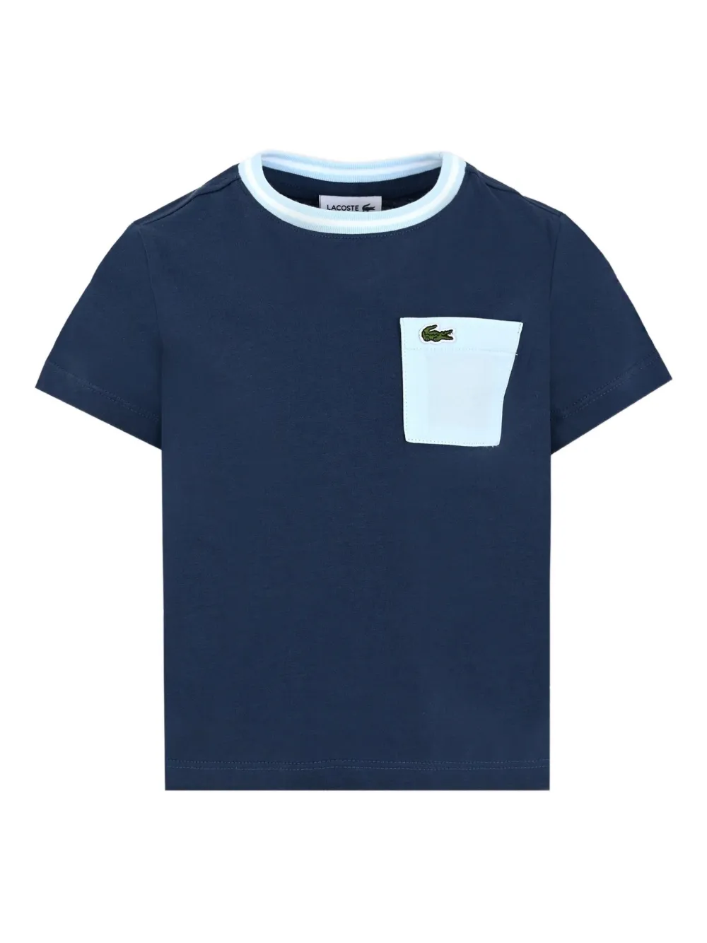 Lacoste Kids T-shirt met zak en korte mouwen Blauw