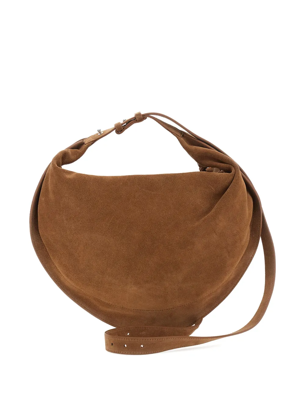 Federico Cina Tortellino Suede Draped Shoulder Bag