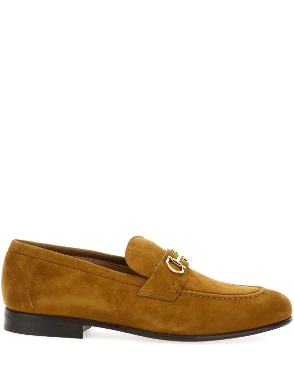 Ferragamo Gancini-detailed Loafers in Brown