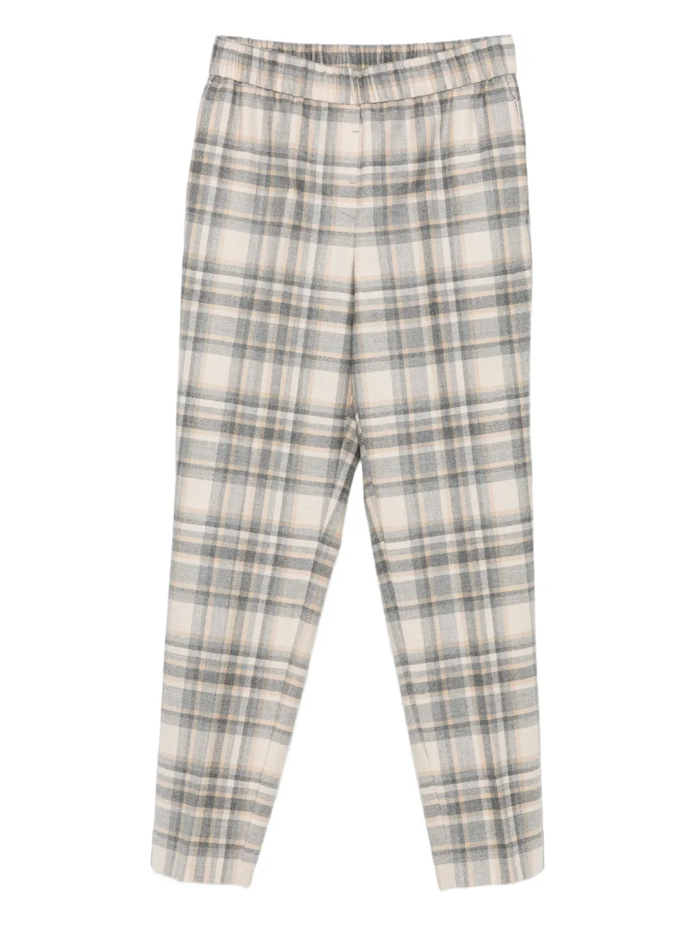 Peserico checked elastic-waist trousers Beige
