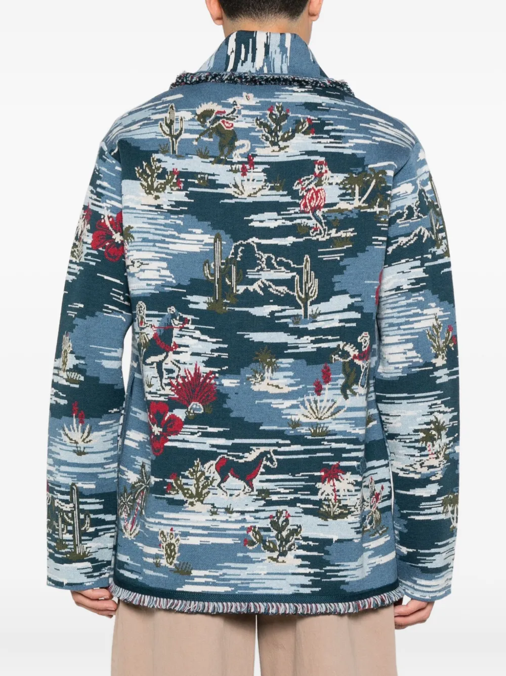 Alanui Vest met franje en patroon Blauw