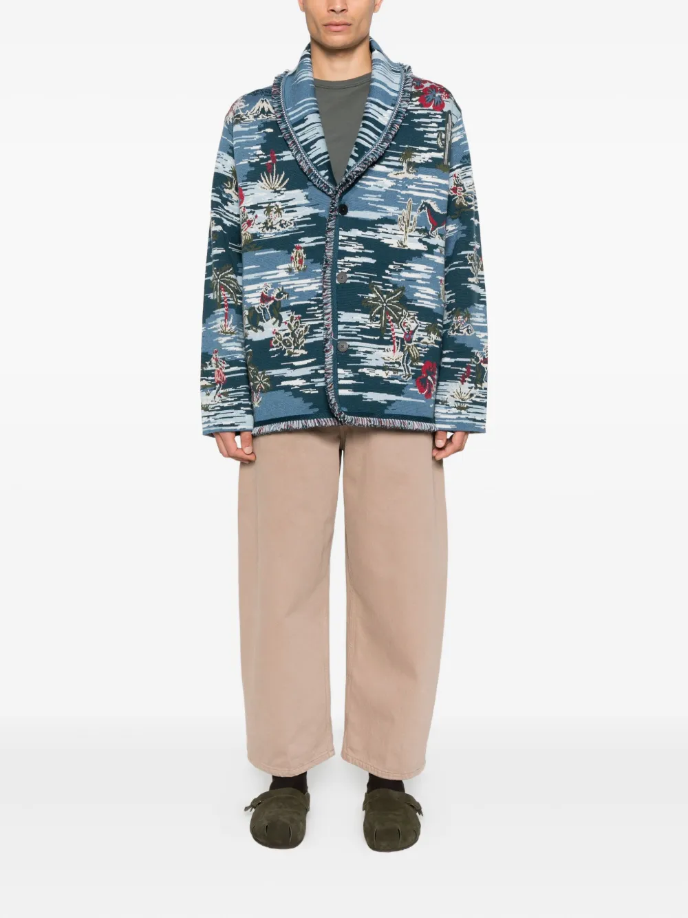 Alanui Vest met franje en patroon Blauw